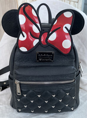 Vintage Disney Minnie Mouse Mini Backpack Loungefly 11” Tall  display picture 1