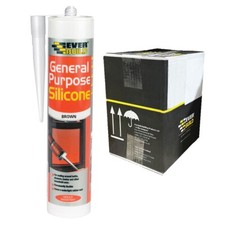 12X General Purpose Silicone Sealant Everbuild 280ML PVCU CLADDING SEALING