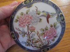 Trinket Dish Jewelry Japanese Yellow Breast Chat,Pink Flowers Daniels Fine Gifts