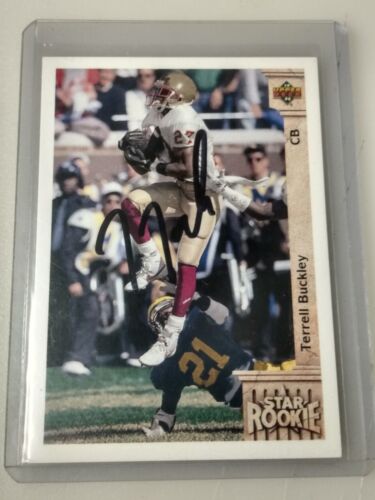 Terrell Buckley signed Rookie Card RC Auto Packers Florida State Seminoles NFL