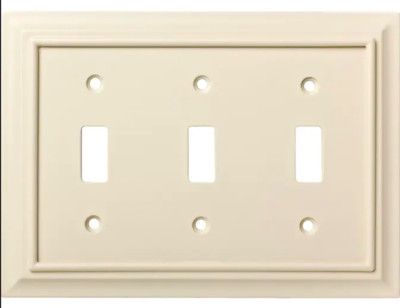 Brainerd W31566-LAL Light Almond Classic Architect Triple Switch Wall Plate