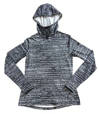 Nike Pro Hoodie Women's Gray/Black Pullover Stretch Athleisure Dri Fit Size L