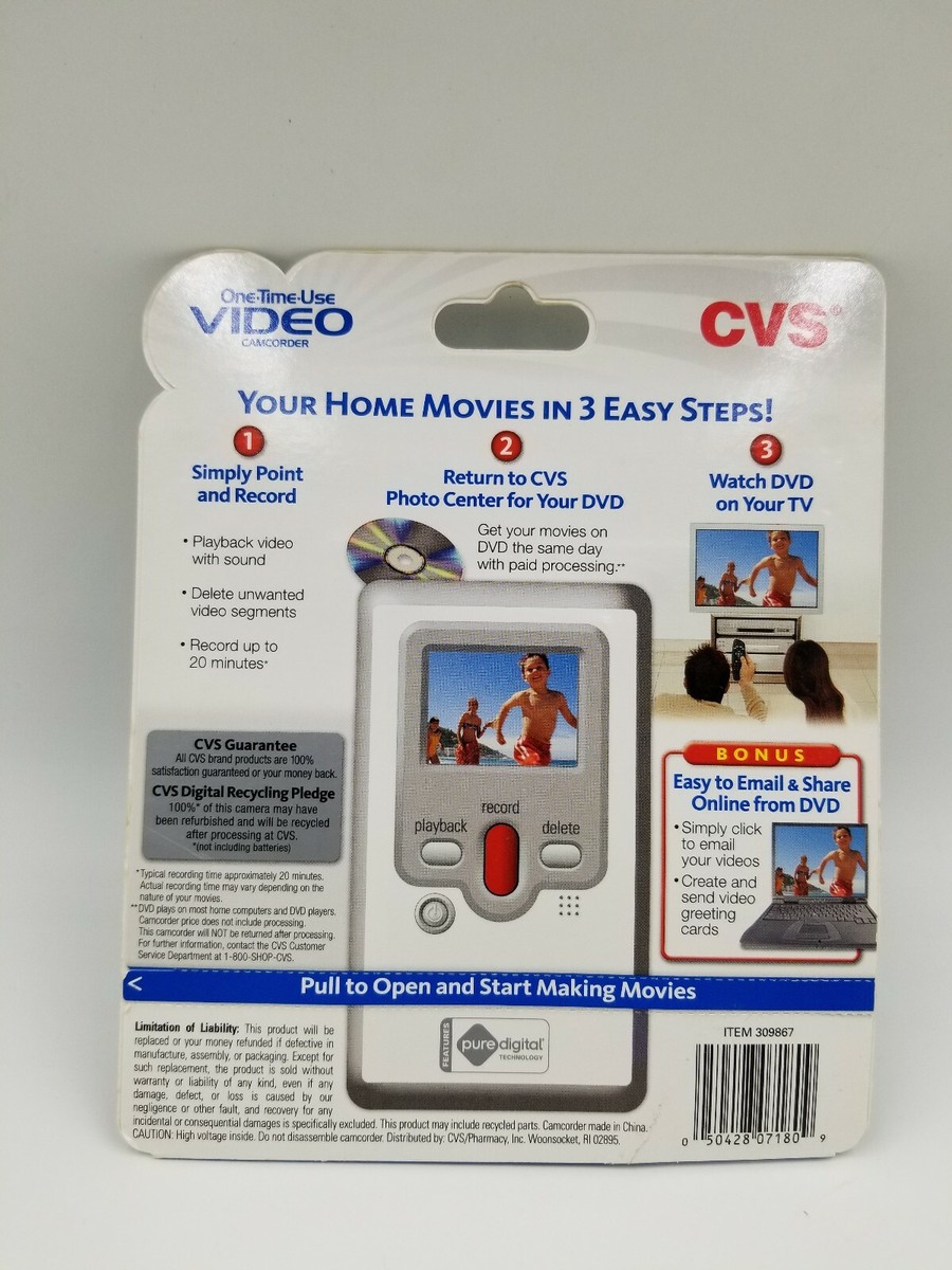 Cvs Super Film Processing Walmart CVS One Time Use Video Camcorder