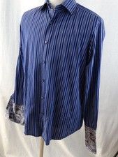 Banana Republic Men's Striped Shirt 16-16 1/2 Contrasting Fabric on French Cuff