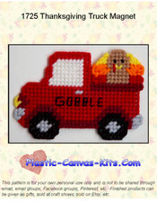 Thanksgiving Truck Magnet-Plastic Canvas Pattern or Kit
