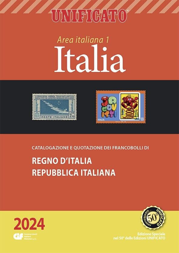 UNIFICATO CATALOGO FRANCOBOLLI AREA ITALIANA 1 ITALIA 2024 NUOVO