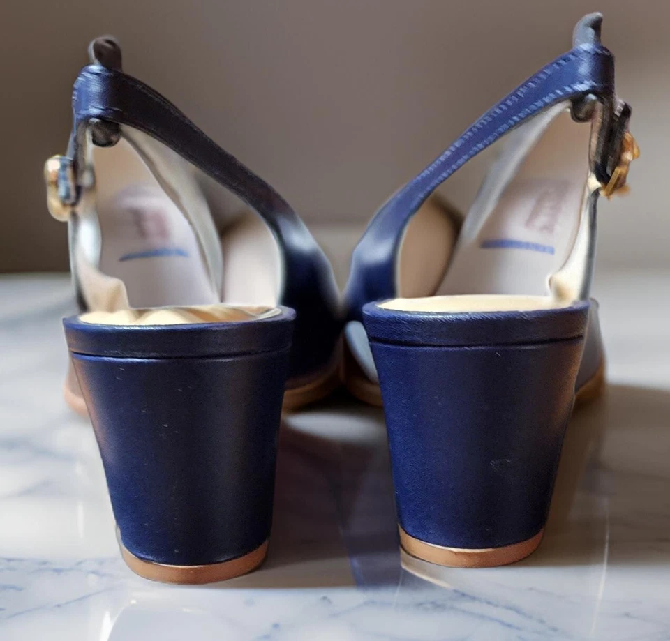 Zapatos de salón Talbots azul índigo Kelsey con cordones para mujer talla 8,5 M cuero genuino Foto 4 de 4