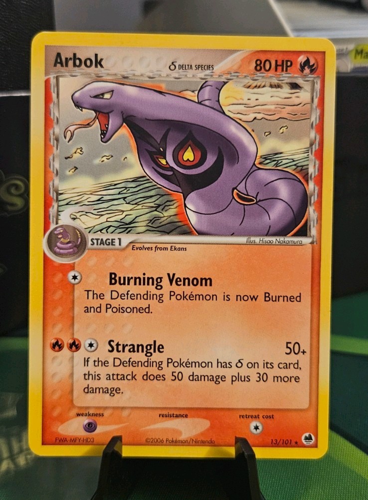 Pokemon Arbok 13/101 Rare Non-Holo Card EX Dragon Frontiers MP 2006