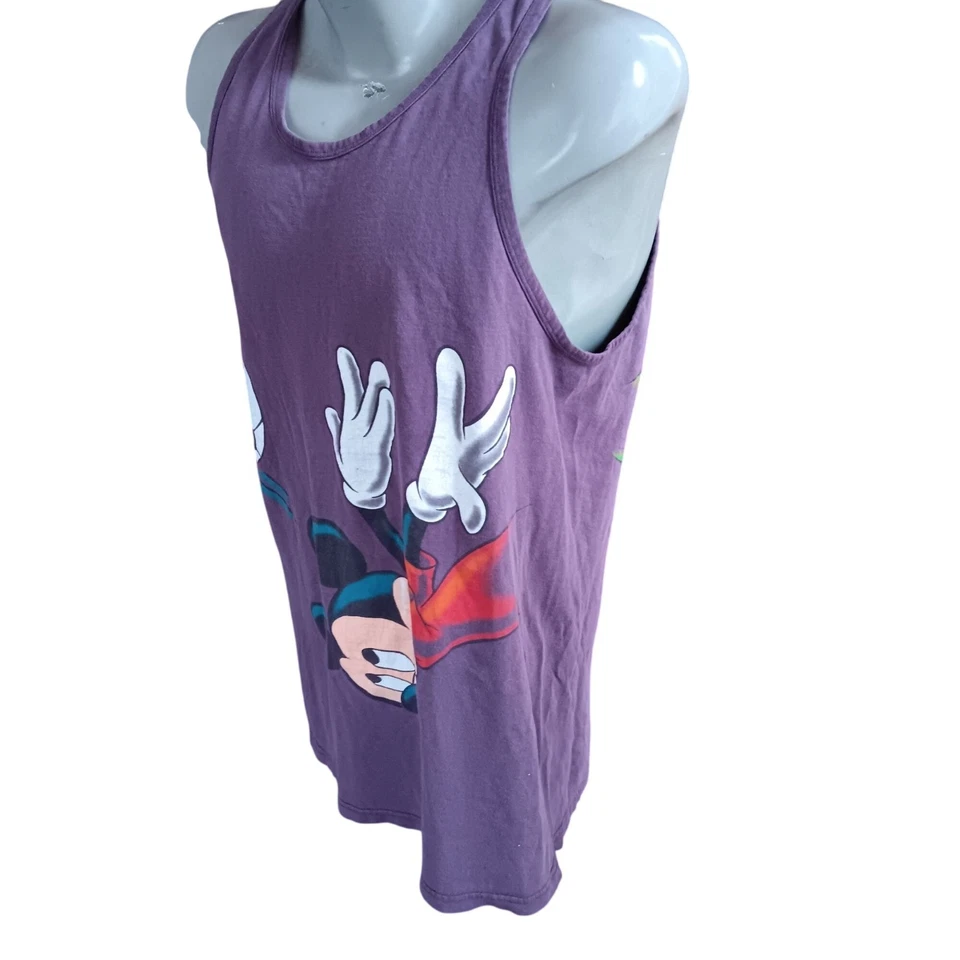 复古大号背心 Mickey Unlimited 紫色足球包裹图形 Jem 1990 年代 — 第 4/4 张图片