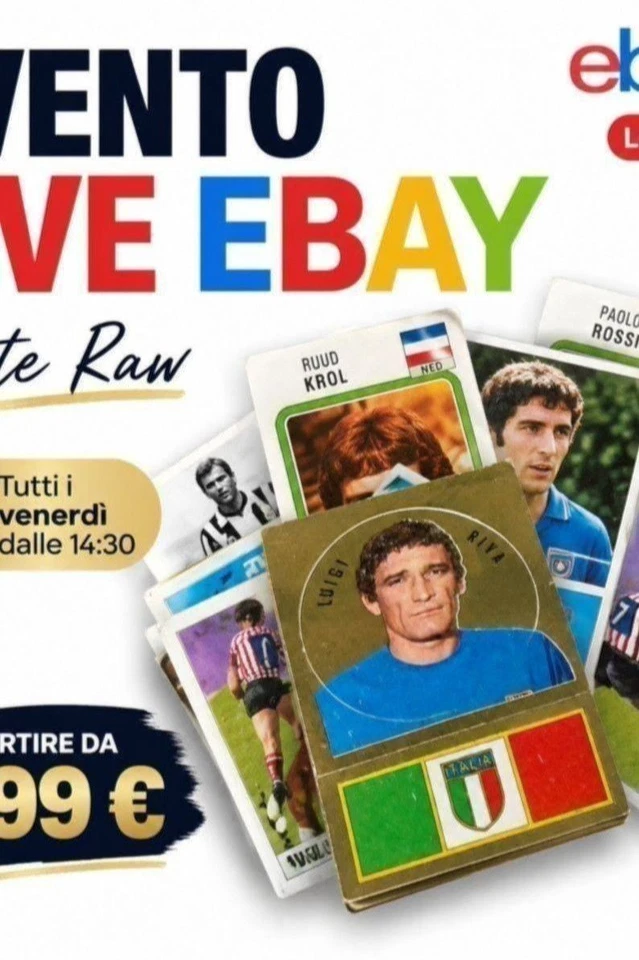 LIVE EBAY Carte Raw Calcio Vintage – Ogni Venerdì dalle 14:30 Aste da 0,99