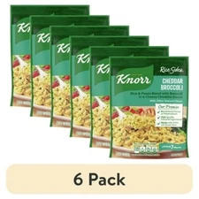 (6pack) Knorr No Artificial Cheddar Broccoli Parboiled Instant Rice,5.7oz Pouch