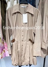ZARA NEW WOMAN SHORT BALLOON DRESS PUFFY HEM BEIGE XS-XL 5029/094/710