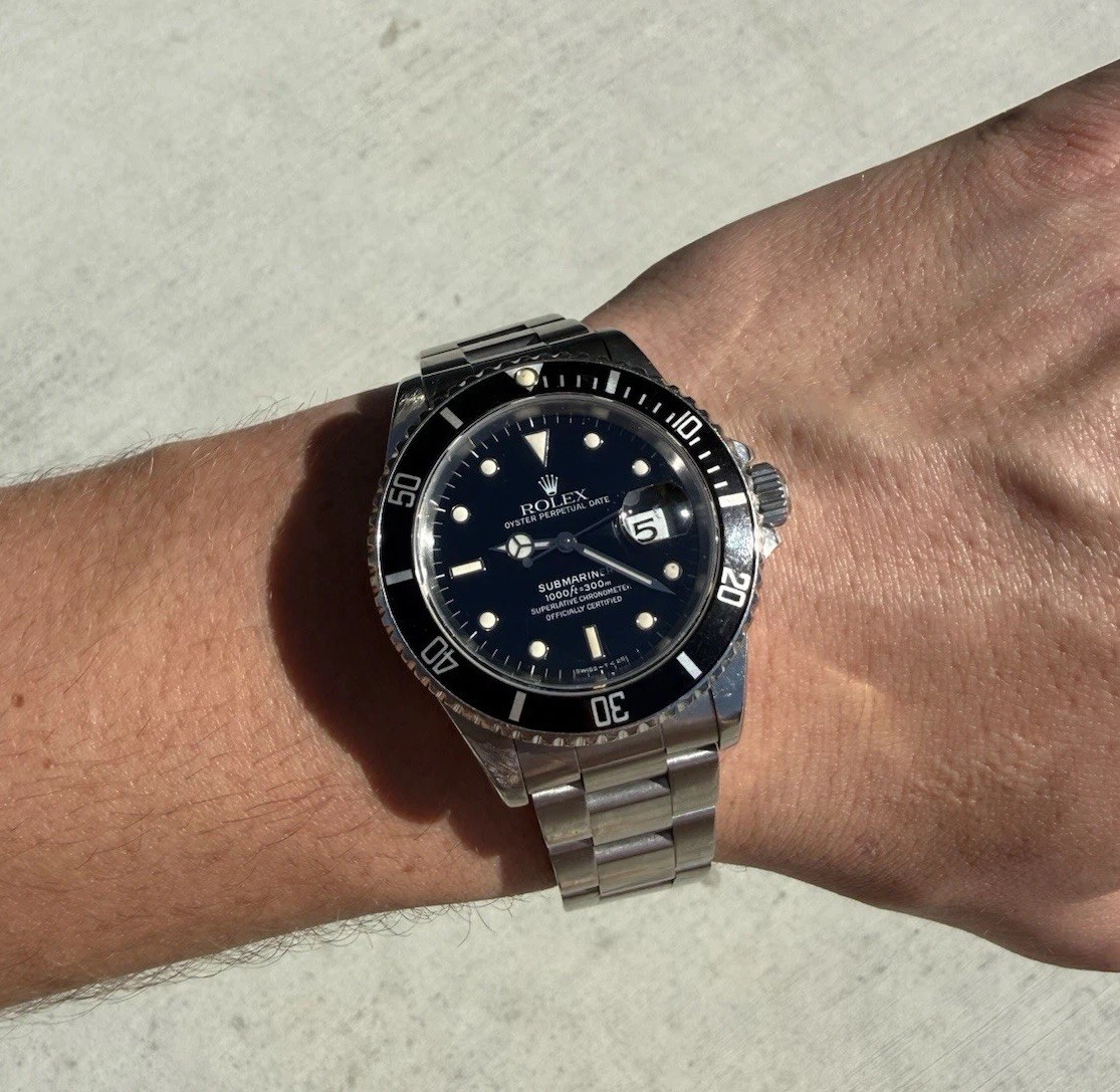 1989 Rolex Submariner Date 40mm Tritium 4 Line Black Dial Stainless Steel 16610