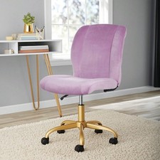 Plush Velvet Office Chair Soft Velvet Material Lilac Bloom for Home Offices