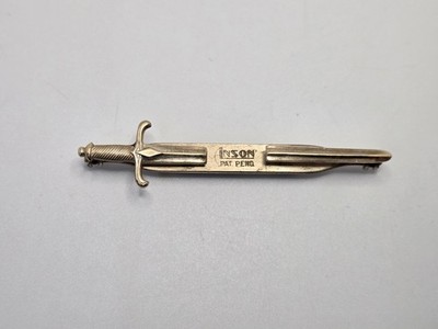 Castellon Great Broad Long Sword Vintage ANSON LARGE FOLDING Tie Bar Clip