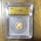 U.S. Mint 1996 $5 Gold Eagle 1/10 oz ICG MS69 Coin 7430382601