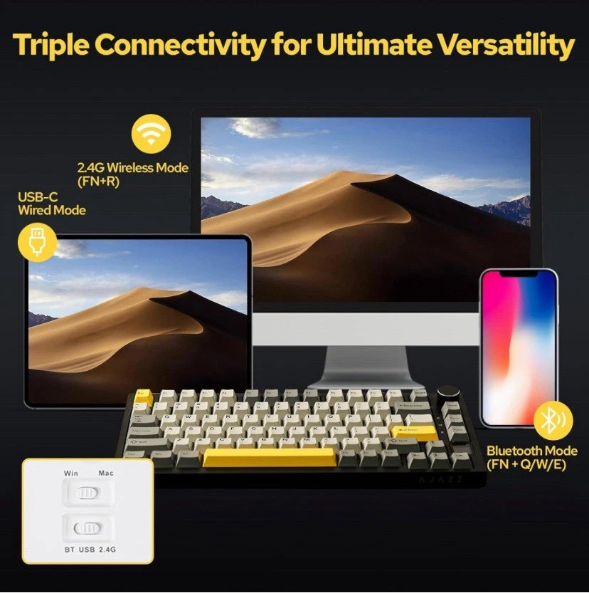 Ajazz Nacodex AK820 Pro 75% Mechanical Keyboard Triple Mode - Image 4 of 4