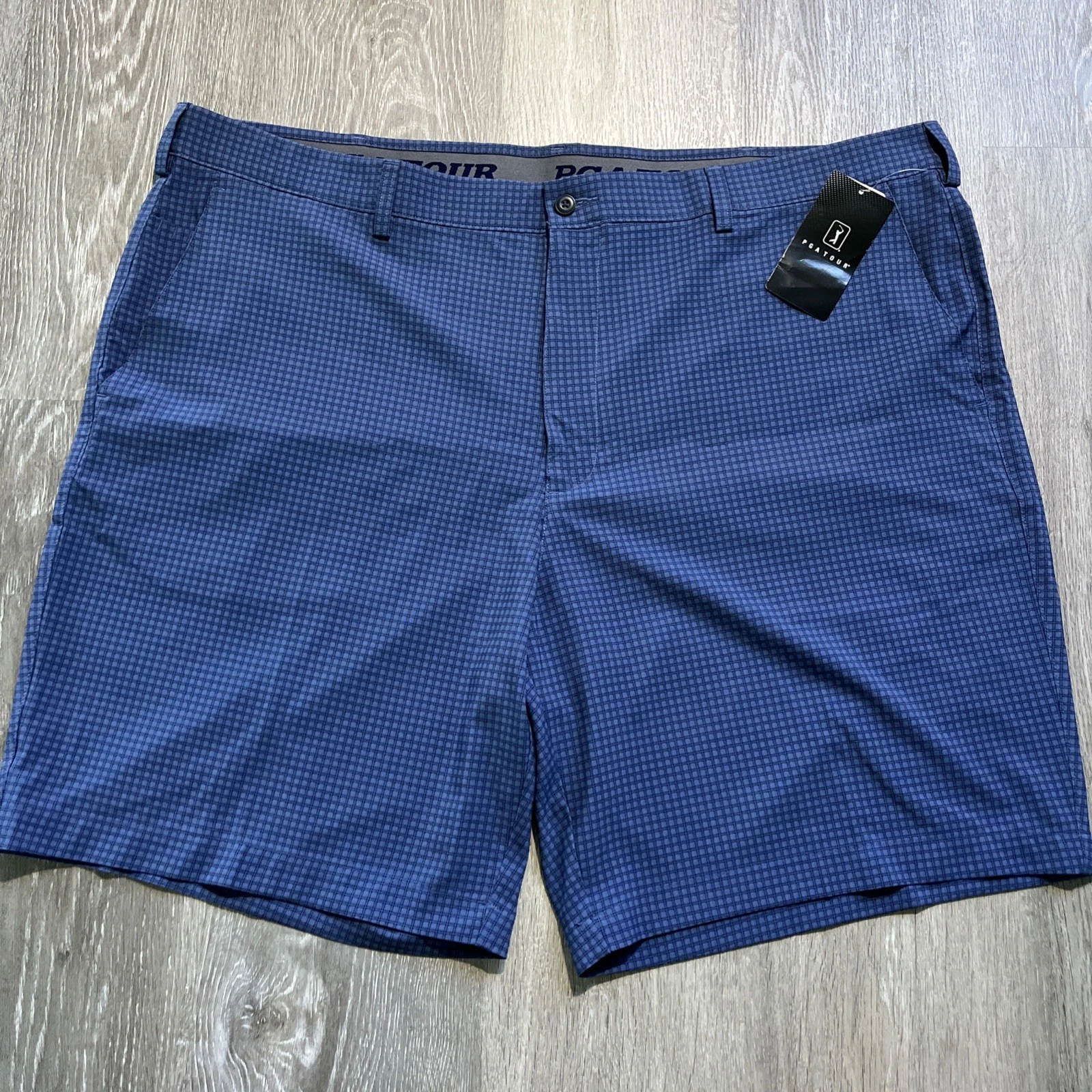 NEW PGA TOUR 9” 4 Pocket Stretch Elastica Golf Shorts NAVY BLUE 44 XXL MSRP $40