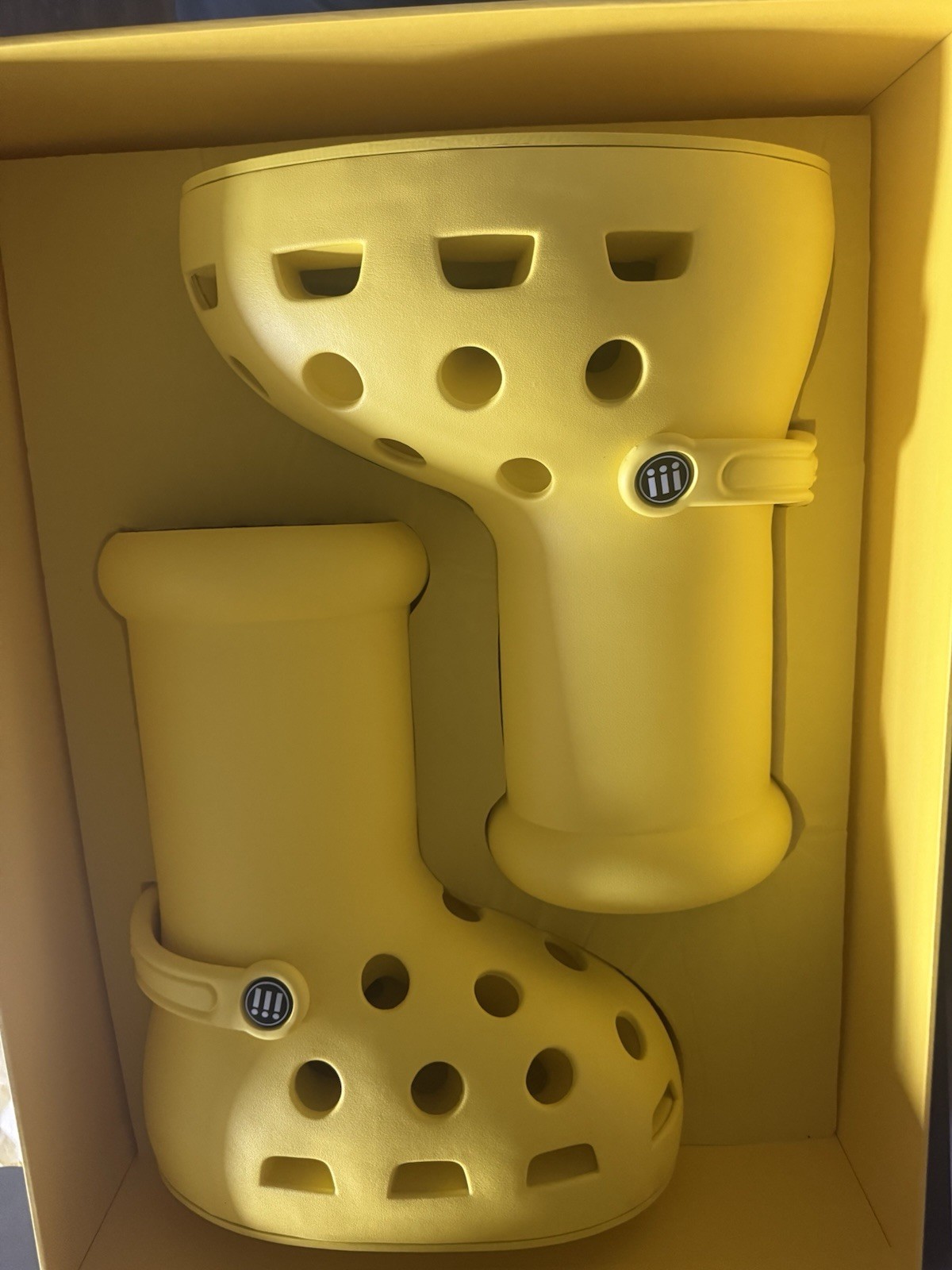 MSCHF x Crocs Big Yellow Boots Size M11- Never Worn with Original Box image 4