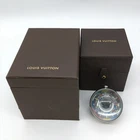 LOUIS VUITTON Escale Table Clock Q5Q000 Time Zone Quartz Gray Dial With Box,Case