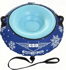 GSO Heavy-Duty Inflatable Snow Tube Sled for Adults  Kids Premium Canvas Cover