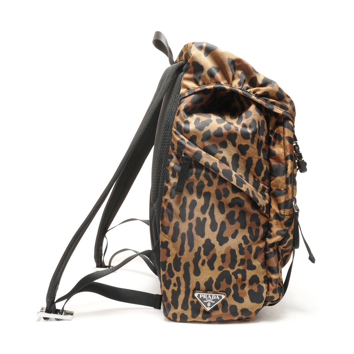 PRADA Rucksack Daypack Nylon Leopard Print Brown Used from japan thumbnail 4