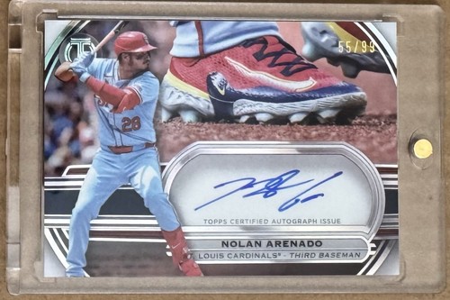 Nolan Arenado #TTC-NA 2025 Topps Tribute to Cleats Autograph card