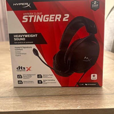 HyperX Cloud Stinger 2 Wired Over-Ear Gaming Headset Boom Mic Memory Foam Black
