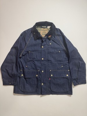 Levi's x Barbour Oversized Bedale Denim Jacket Blue Unisex Size L