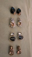 Eclectic Lot of 4 Sets Vintage Clip-On Earrings