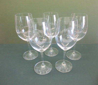 Set 5 Riedel Crystal Wine Glass 9'' Tall White or Red wines, 2.5'' opening