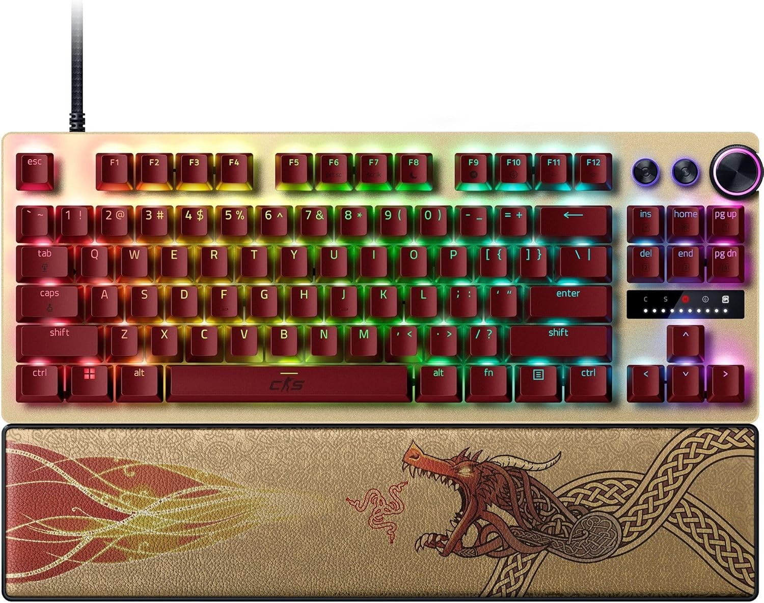 Razer Gold/Yellow Huntsman V3 Pro Tenkeyless Keyboard Gaming Usb Qwerty Uk Interna - Image 2