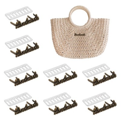 8PCS Handmade Metal Labels, Rectangle Crochet Tags Signs with Shim, Bronze