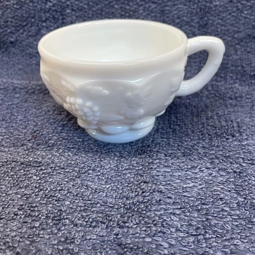 Vintage Westmoreland milk glass punch cup in the "Paneled Grape" Pattern