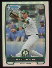 2012 Bowman Chrome 1st Matt Olson #BDPP20 Refractor Rookie Card RC Prospect [1]. rookie card picture