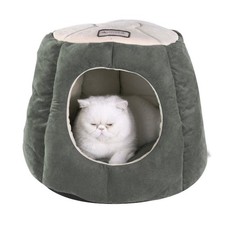 Armarkat, Medium, Cave Cat Bed, Laurel Green  Beige, 20-in