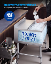 80QT Commercial Ice Bin 24" Stainless Steel Ice Chest NSF
