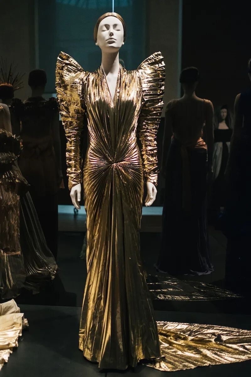 Museum Thierry Mugler F/W 1984 Vintage Golden Angel Starburst Lame