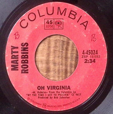 MARTY ROBBINS OH VIRGINIA/CAMELIA COLUMBIA RECORDS VINYL 45 54-140