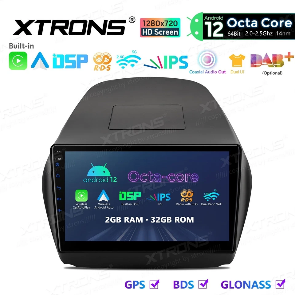 AUTORADIO ANDROID 12  HYUNDAI TUCSON IX 35 2009-2018 STEREO AUTO COMANDI VOLANTE - Immagine 3 di 4