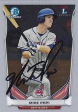 MIKE PAPI CLEVELAND INDIANS SIGNED BOWMAN CHROME DRAFT CARD VIRGINIA CAVALIERS