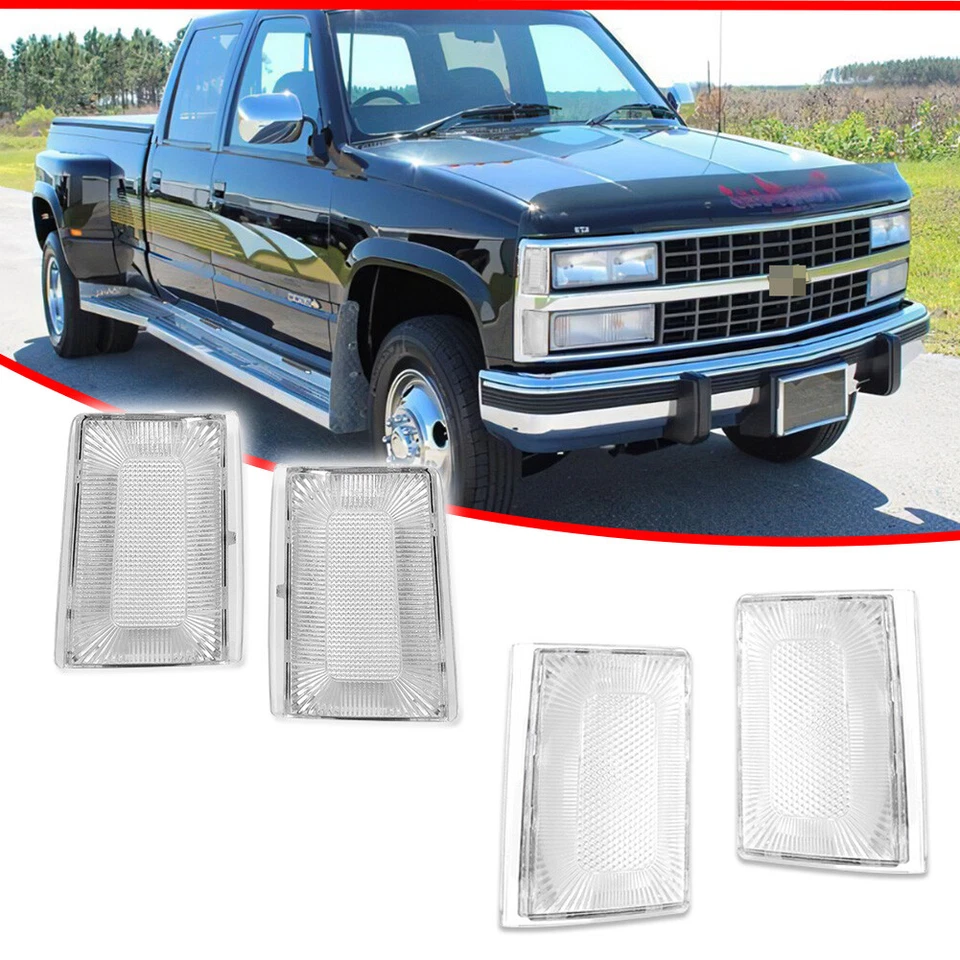 Juego de 4 luces marcadoras laterales delanteras transparentes para camioneta Chevy C/K 1500 1988-1993 Foto 2 de 4