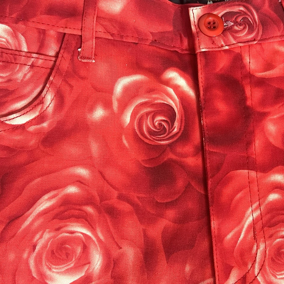 Pantalones de mezclilla vintage hipnotizados rosas cottagecore Barbiecore florales elásticos talla 10 Foto 3 de 4