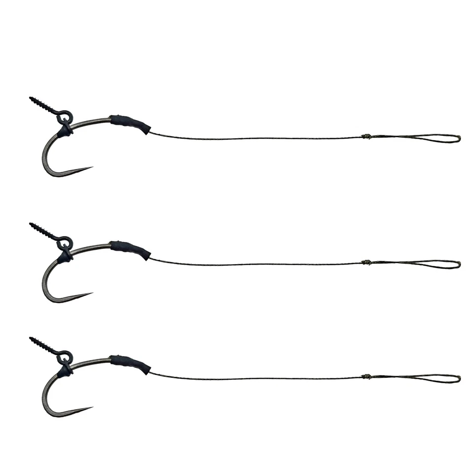 5 solide PVA Bag Rigs - fertige gebundene Karpfen Rigs - Nach - Dunkle Materie Korda - Bild 3 von 4