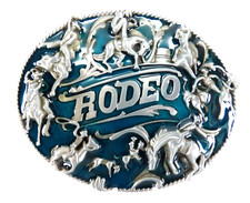 New Rodeo Belt Buckle Enameled Oval in Package