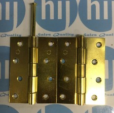 LOOSE PIN HINGES 100mm/4" Inch Brass Plated Steel Butt Frame Removable Door X 2