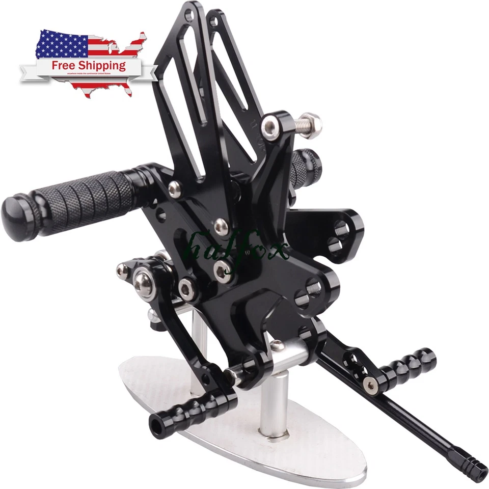 Juego de estriberas traseras negras de Estados Unidos para Kawasaki Ninja ZX10R 2011-2022 ABS Foto 2 de 4