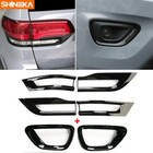 ✅Black Tail Lamp Fog Light Cover Overlay Kit Set For Jeep Grand Cherokee 2014-16