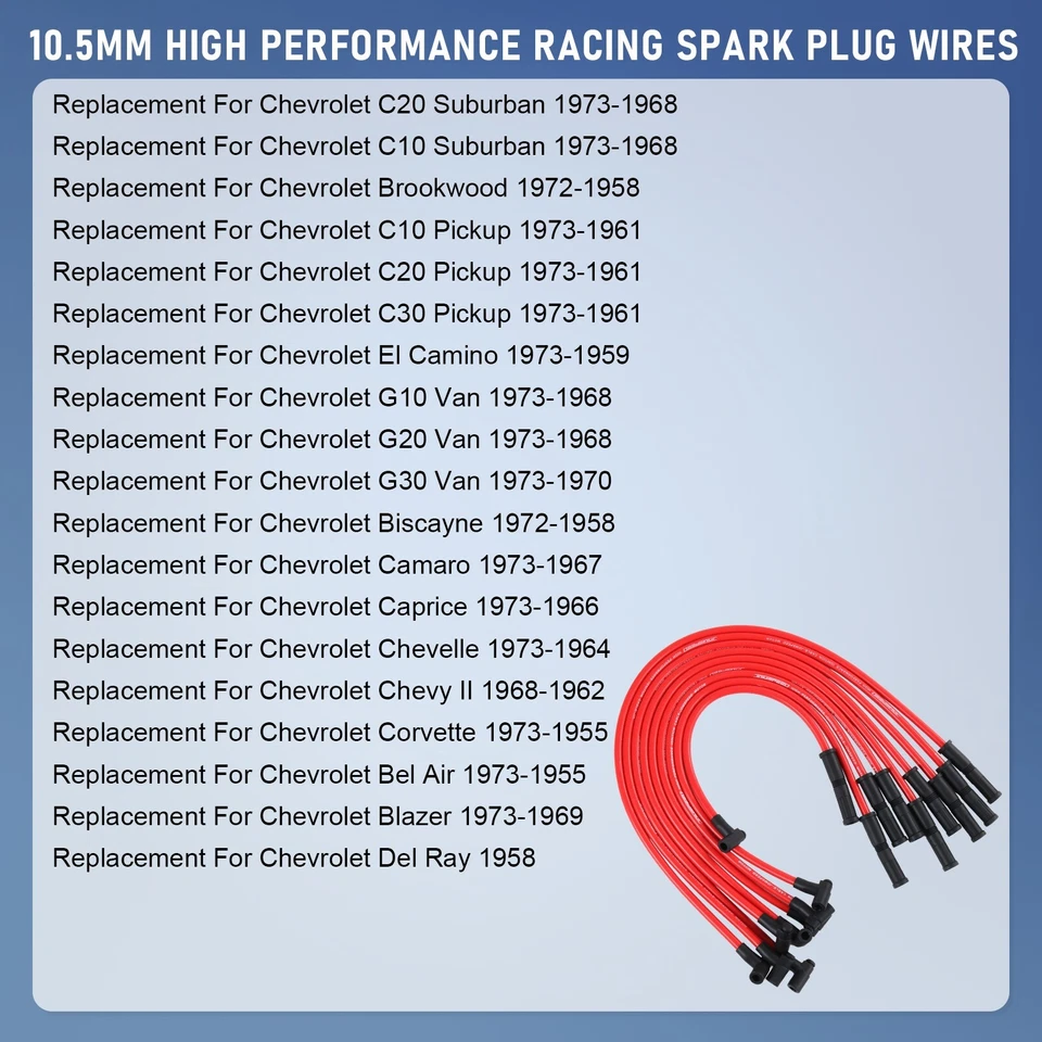 Juego de cables de bujía HEI 90 a rectos para Chevy SBC BBC 350 383 400 454 V8 Foto 3 de 4