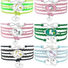 Unicorn Multi Style Infinity Love Bracelet Cabochon Cute Free Ship New Cartoon